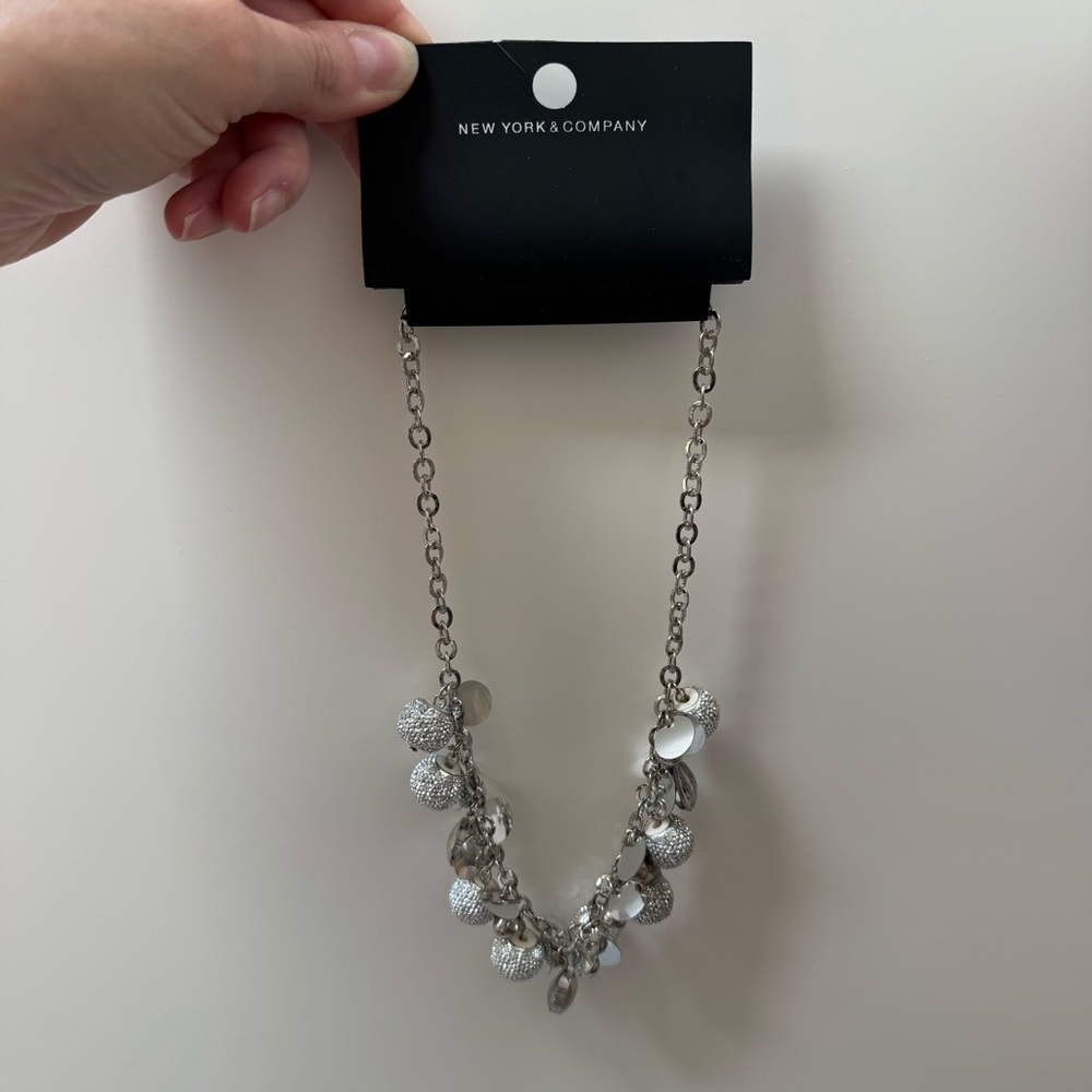 New York & Company Shimmering Silver Necklace